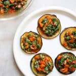 Moroccan Eggplant Sliders Topped With Chermoula Sauce