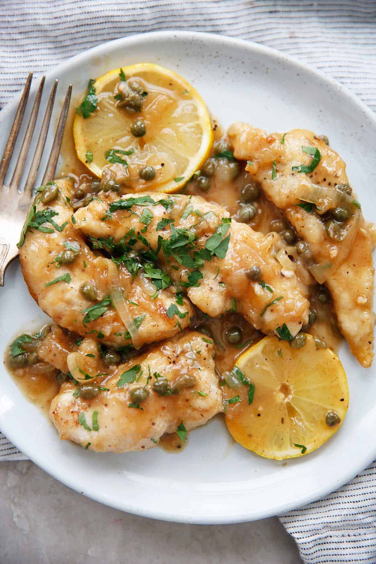 Lemon Chicken Piccata Recipe on Plate