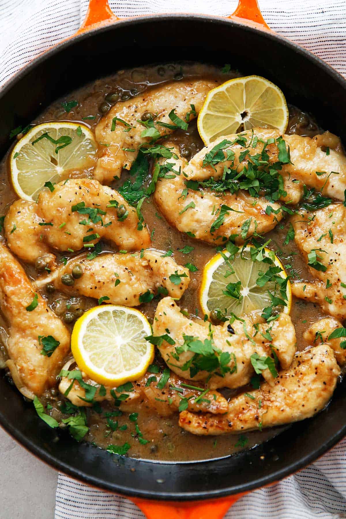 Chicken Piccata Recipe in Skillet