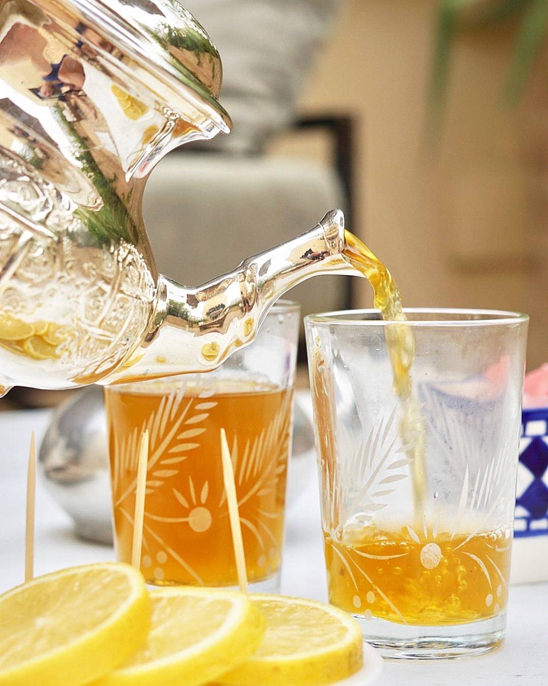 Pouring Moroccan Mint Tea at Riad Fes in Fes, Morocco