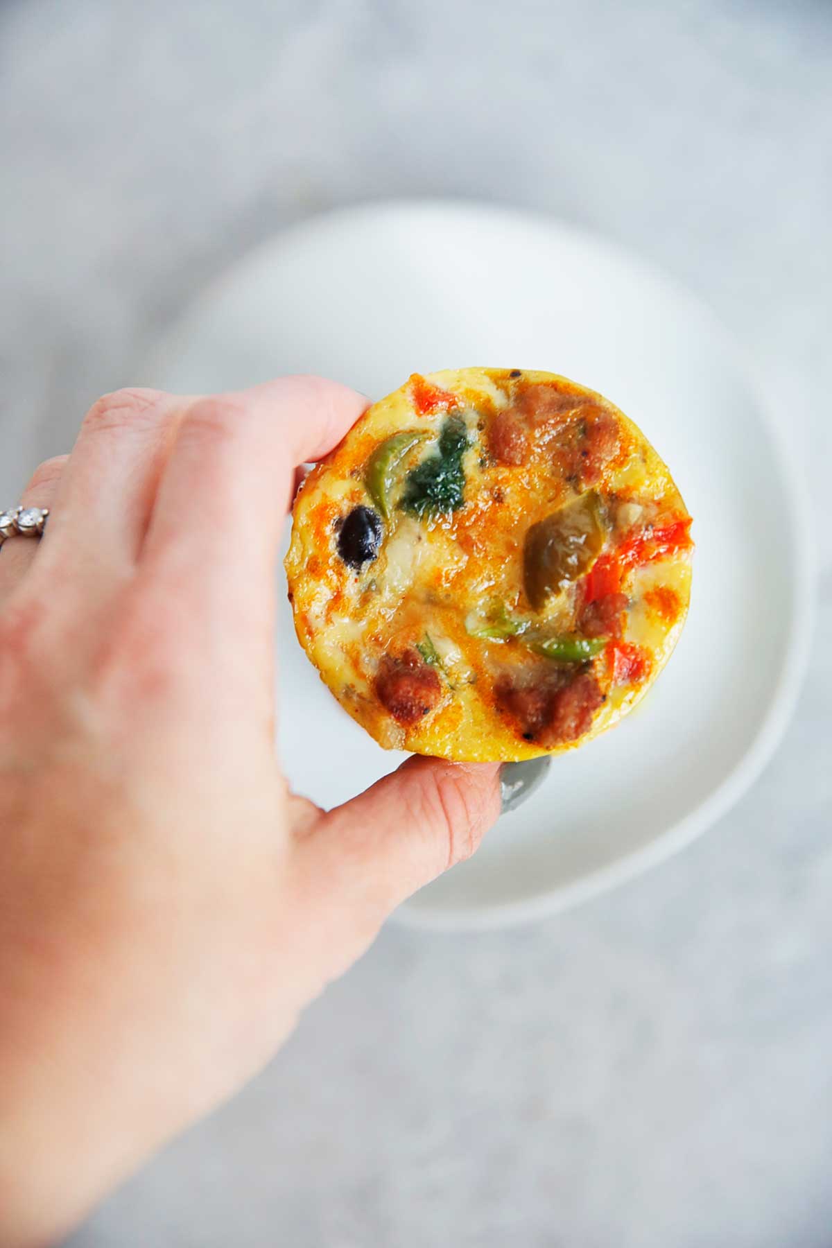breakfast egg cups with veggies, spices and turkey