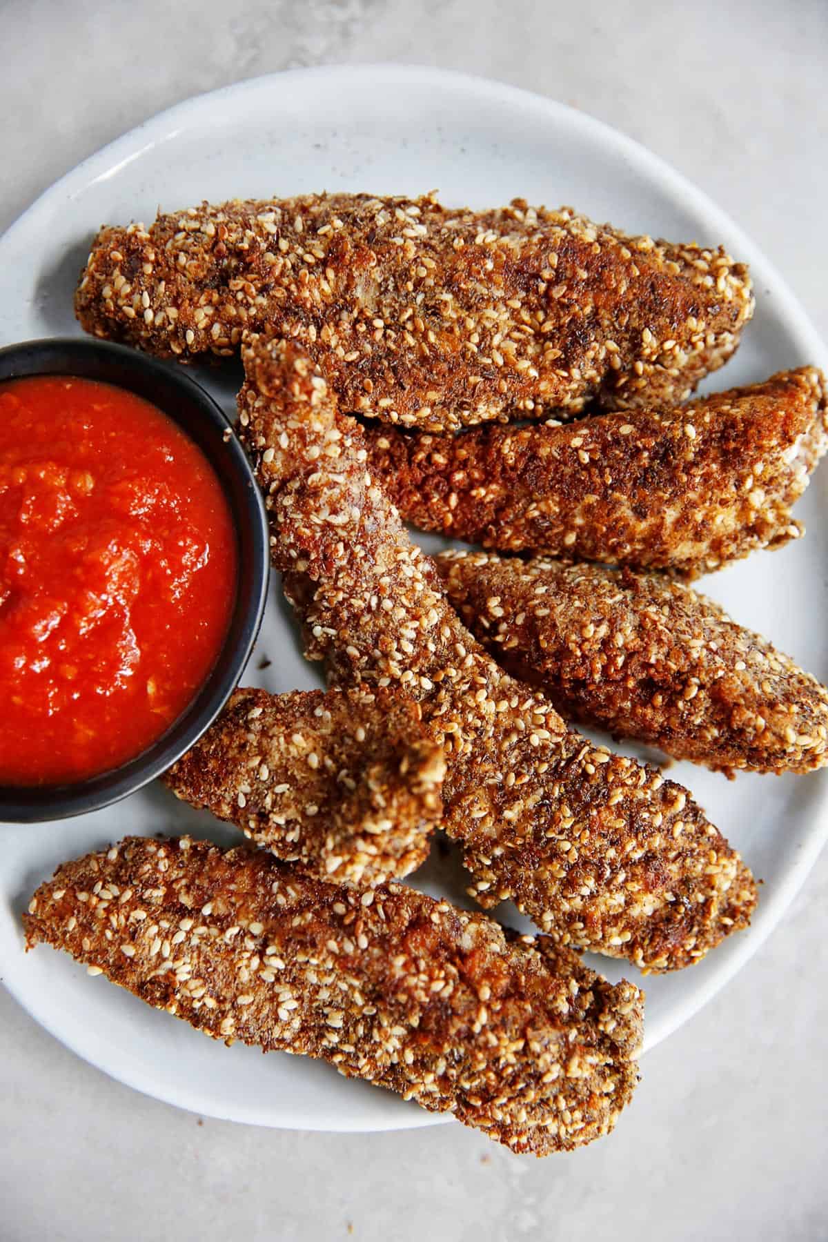 Gluten Free And Healthy Crispy Sesame Chicken Strips 