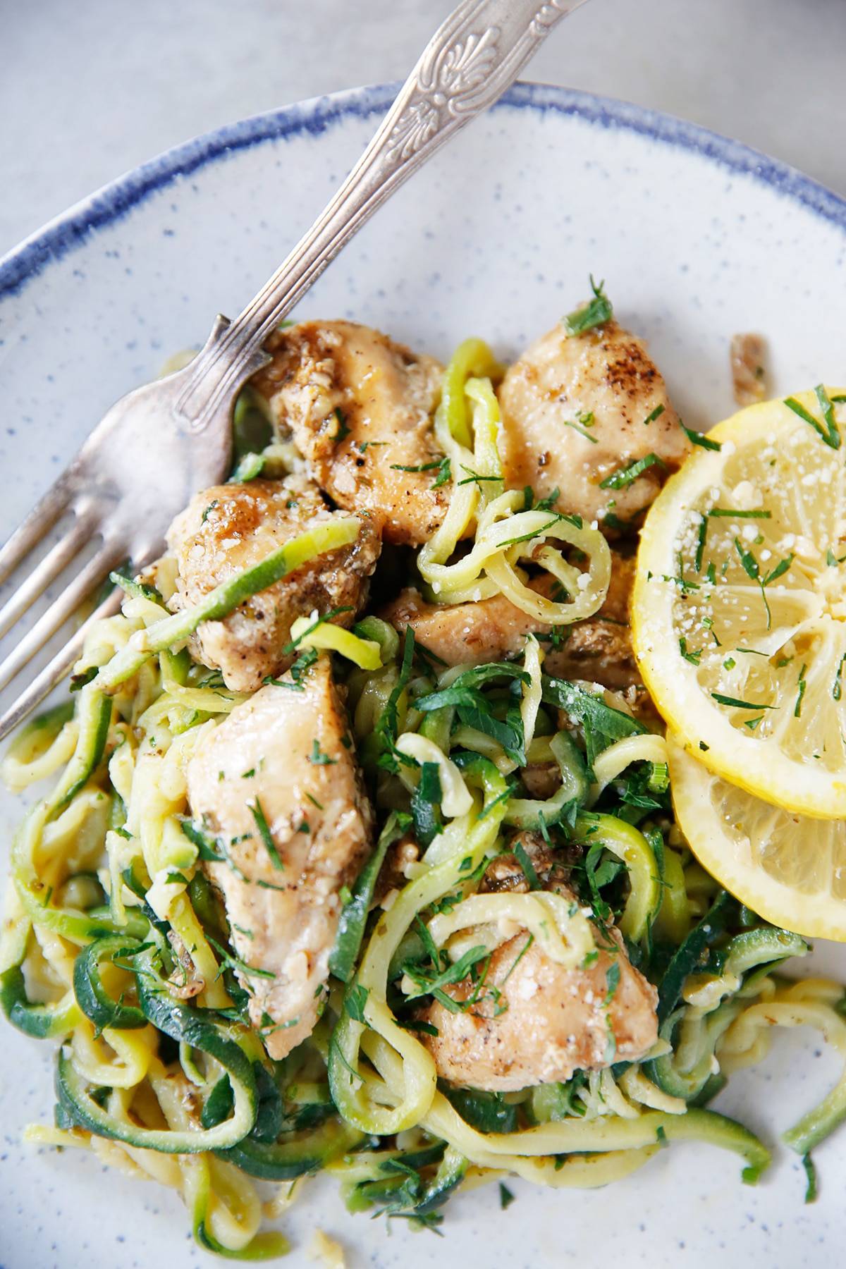 Lemon Parmesan Chicken with Zucchini Noodles Lexi's