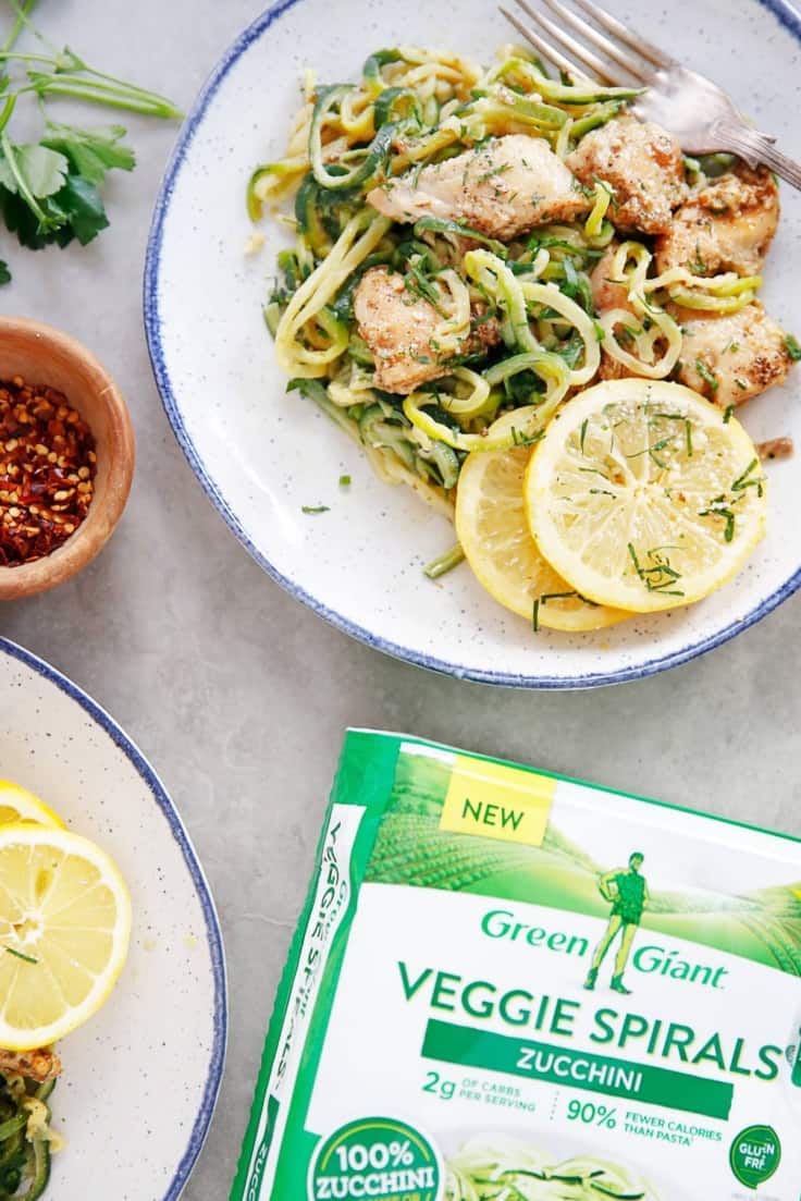 Lemon Parmesan Chicken With Zucchini Noodles - Lexi's Clean Kitchen