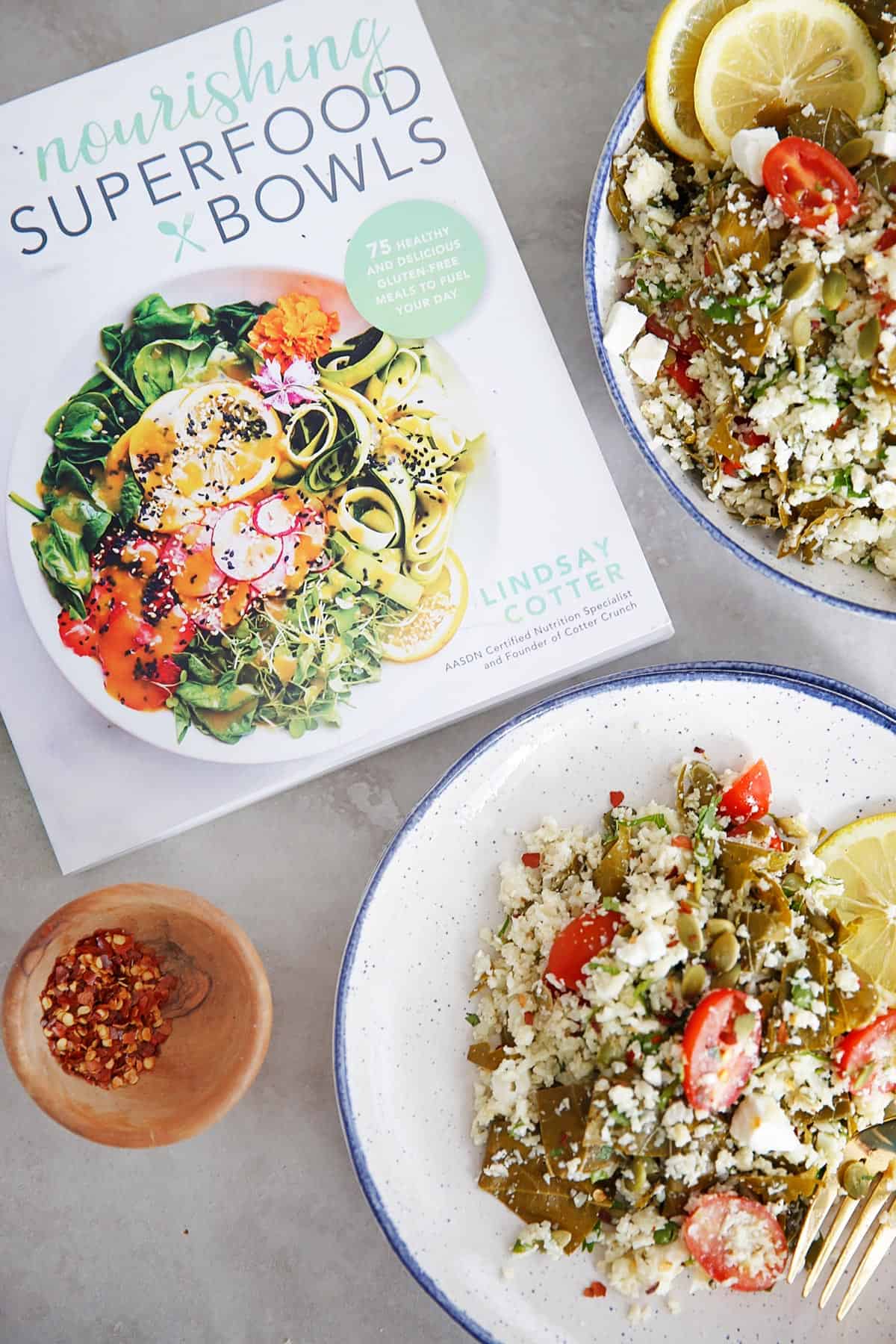 Easy Greek Cauliflower Rice Pilaf Bowls