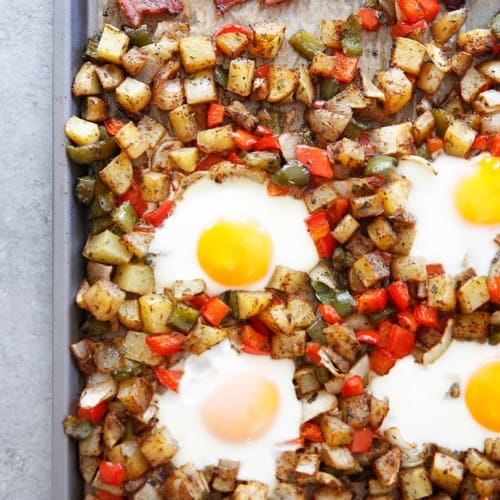 Sheet Pan Breakfast Bake (Eggs, Bacon, Potatoes) - Lexi's Clean Kitchen