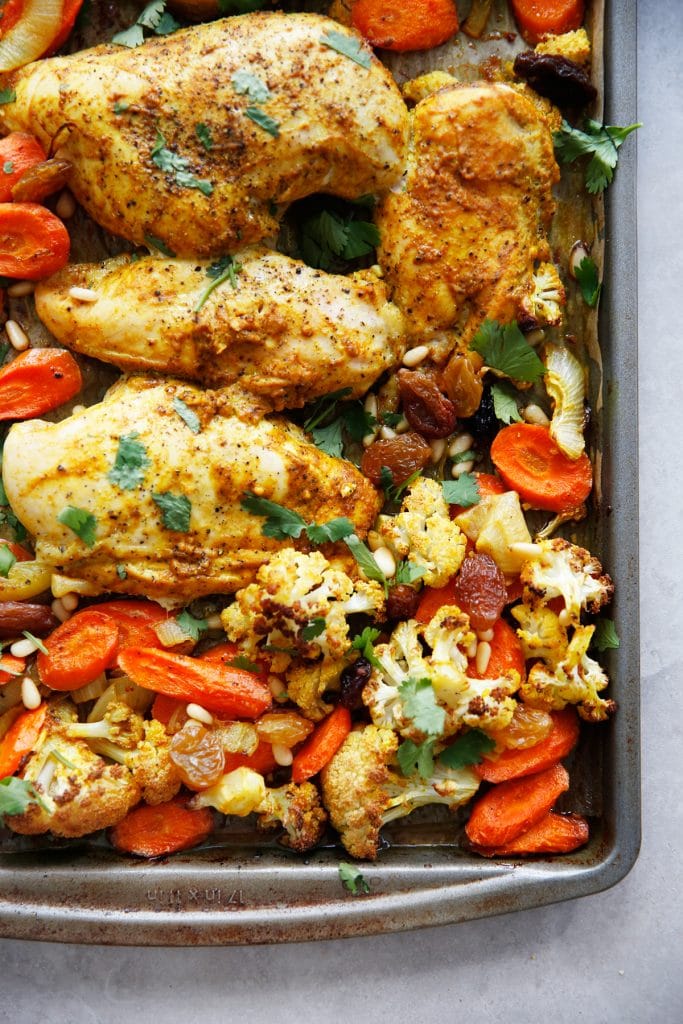 Sheet Pan Curry Chicken and Vegetables