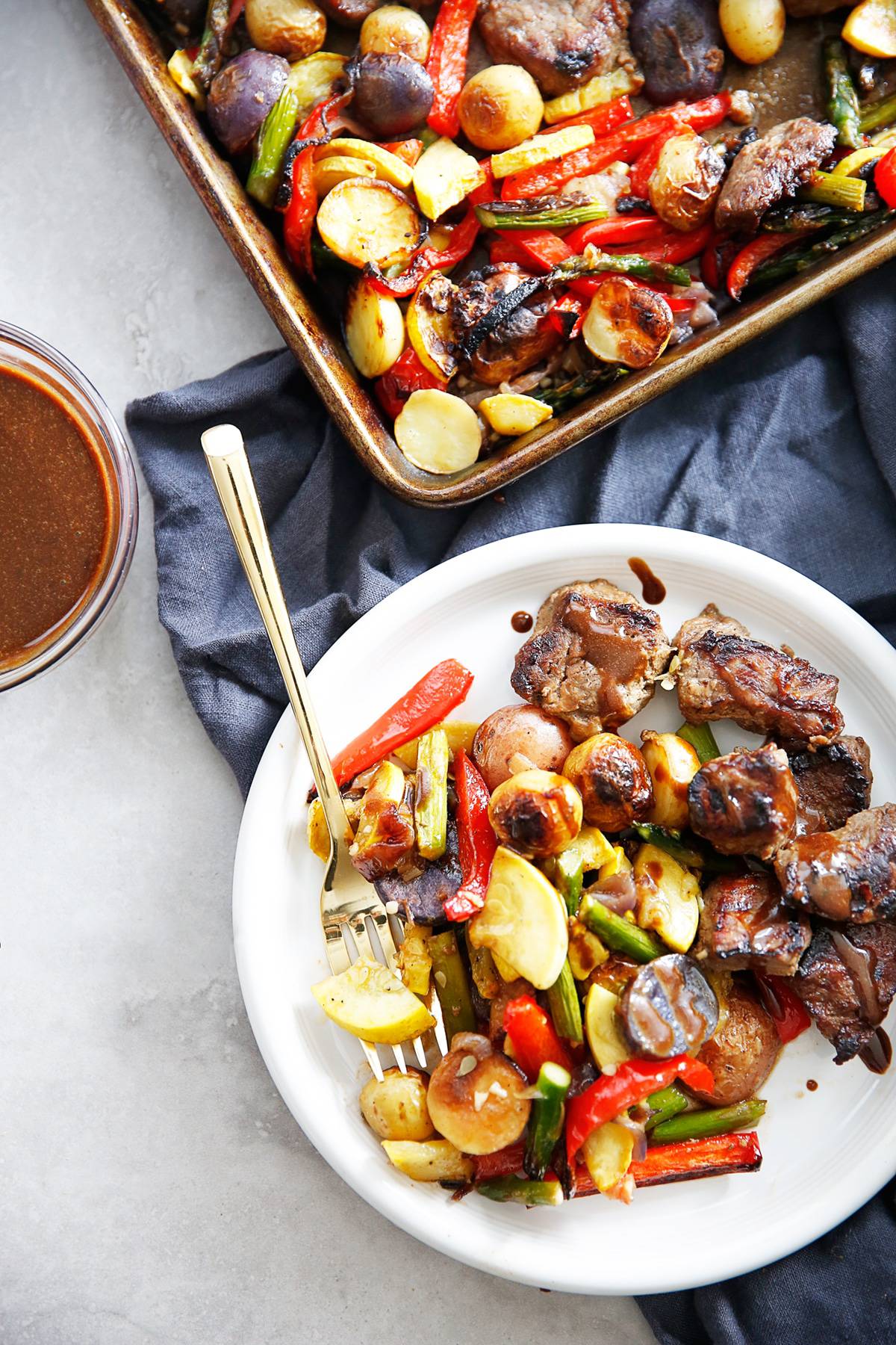 Sheet Pan Marinated Steak Tips with Veggies