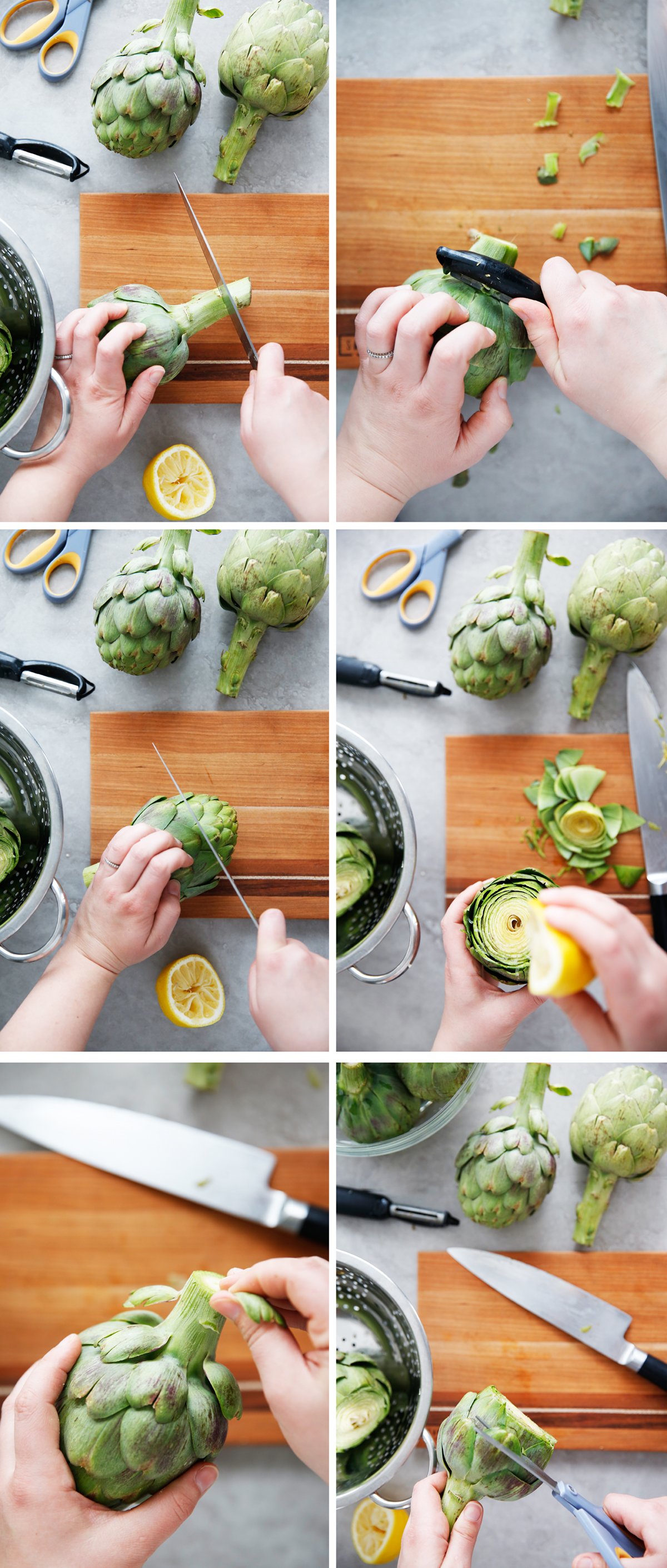 Step by step on How To Prepare Artichokes