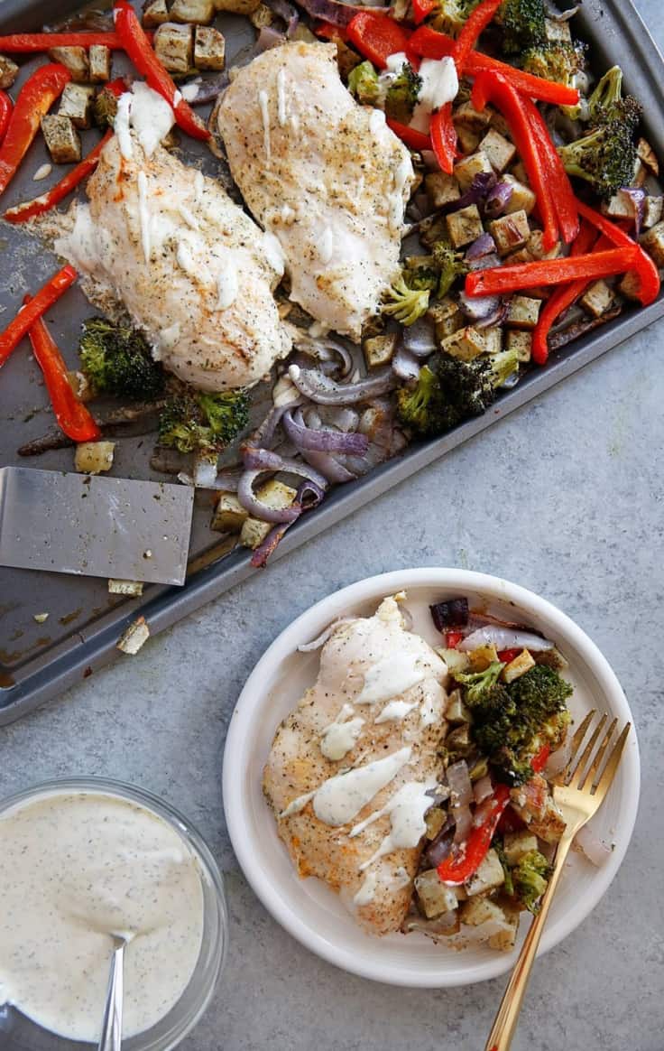 Sheet Pan Ranch Chicken and Vegetables
