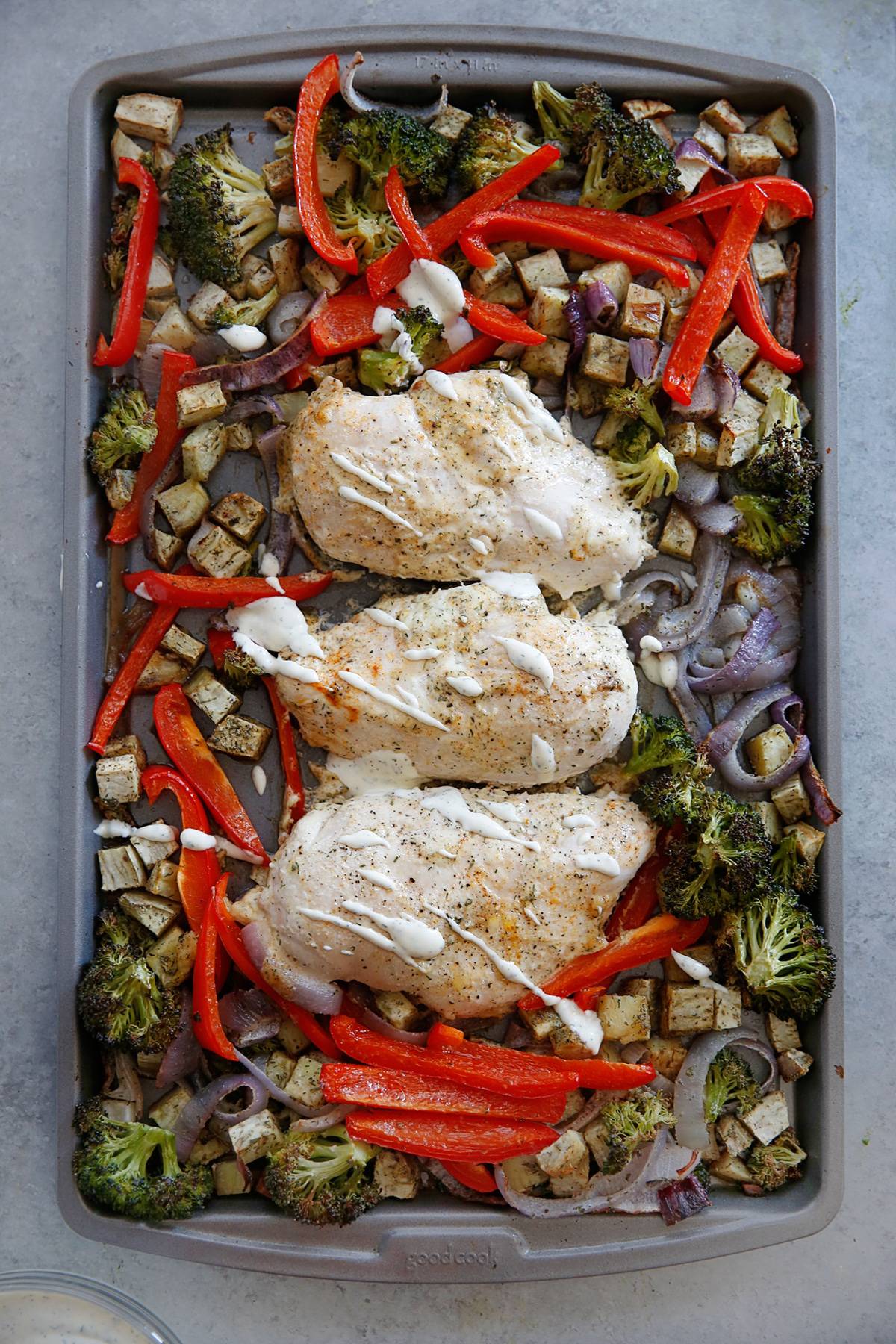 Sheet Pan Ranch Chicken and Vegetables