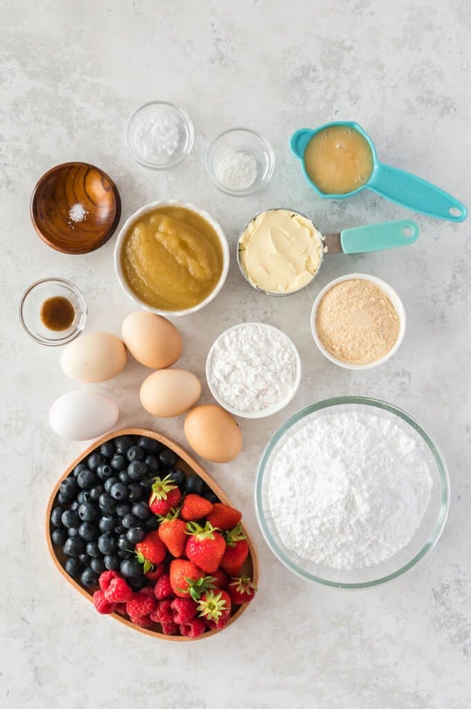 Ingredients for gluten-free cake recipe