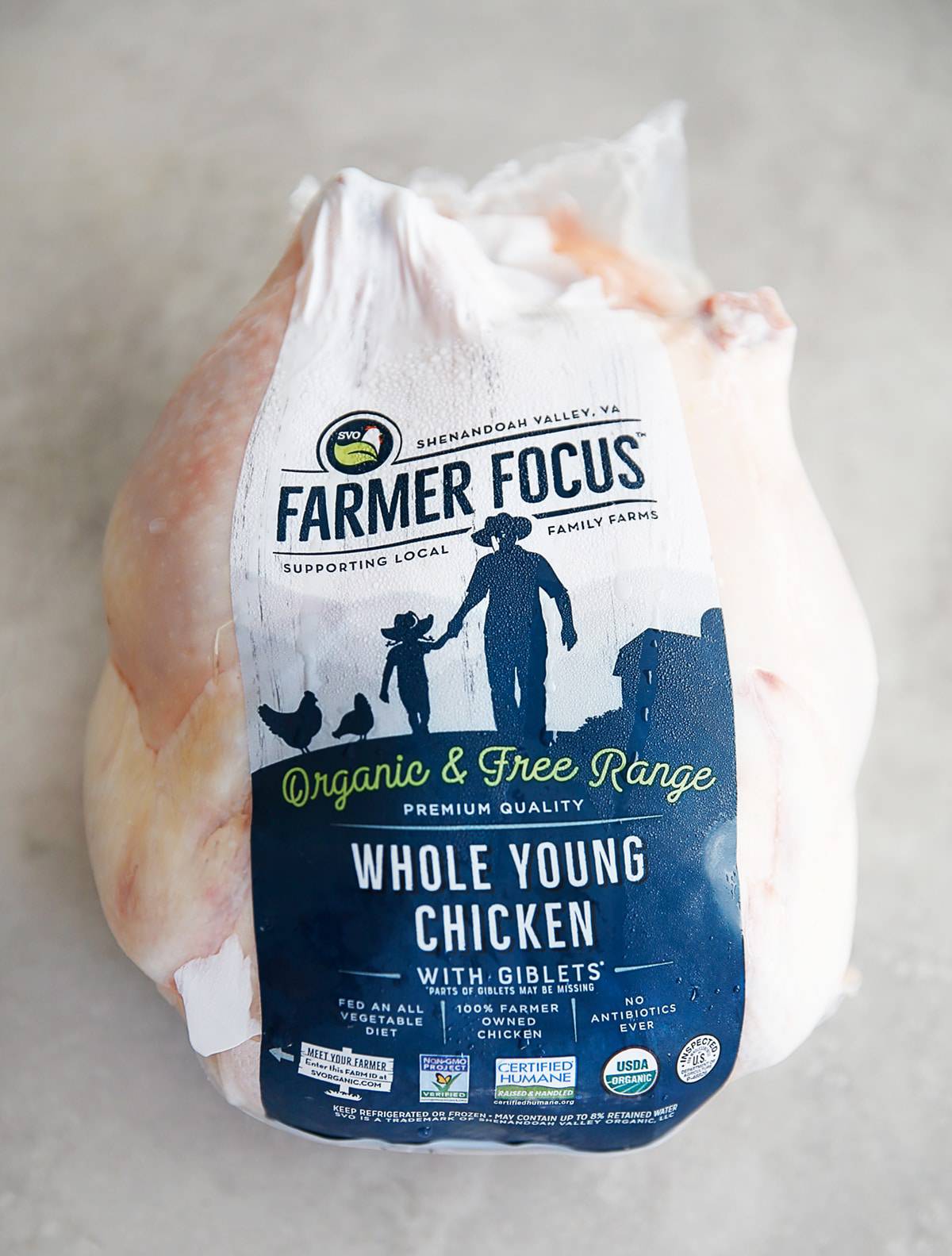 Organic Whole Young Chicken with Giblets