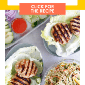 These Thai Turkey Burgers with Spicy Sriracha Slaw are the best low-carb and paleo-friendly dinner. They’re made with savory, spicy, juicy burger patties served in a fresh lettuce wrap and topped with a spicy Sriracha slaw.