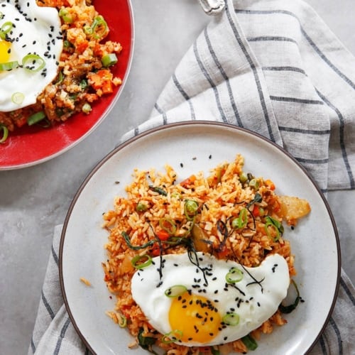 Kimchi Fried Rice (Cauliflower Rice or White Rice) - Lexi's Clean Kitchen