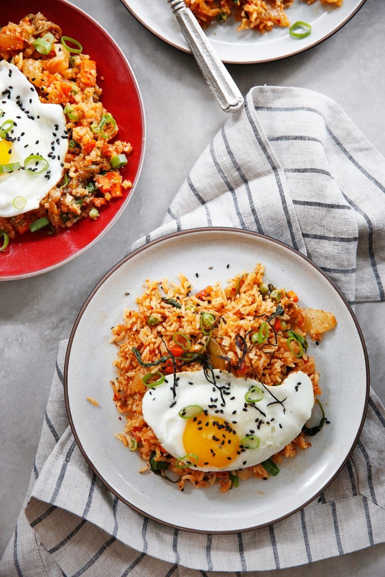 Kimchi Fried Rice (Cauliflower Rice or White Rice) - Lexi's Clean Kitchen