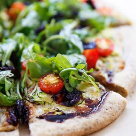 Garden Veggie Pizza with Tart Cherry Balsamic Reduction (Gluten-Free)