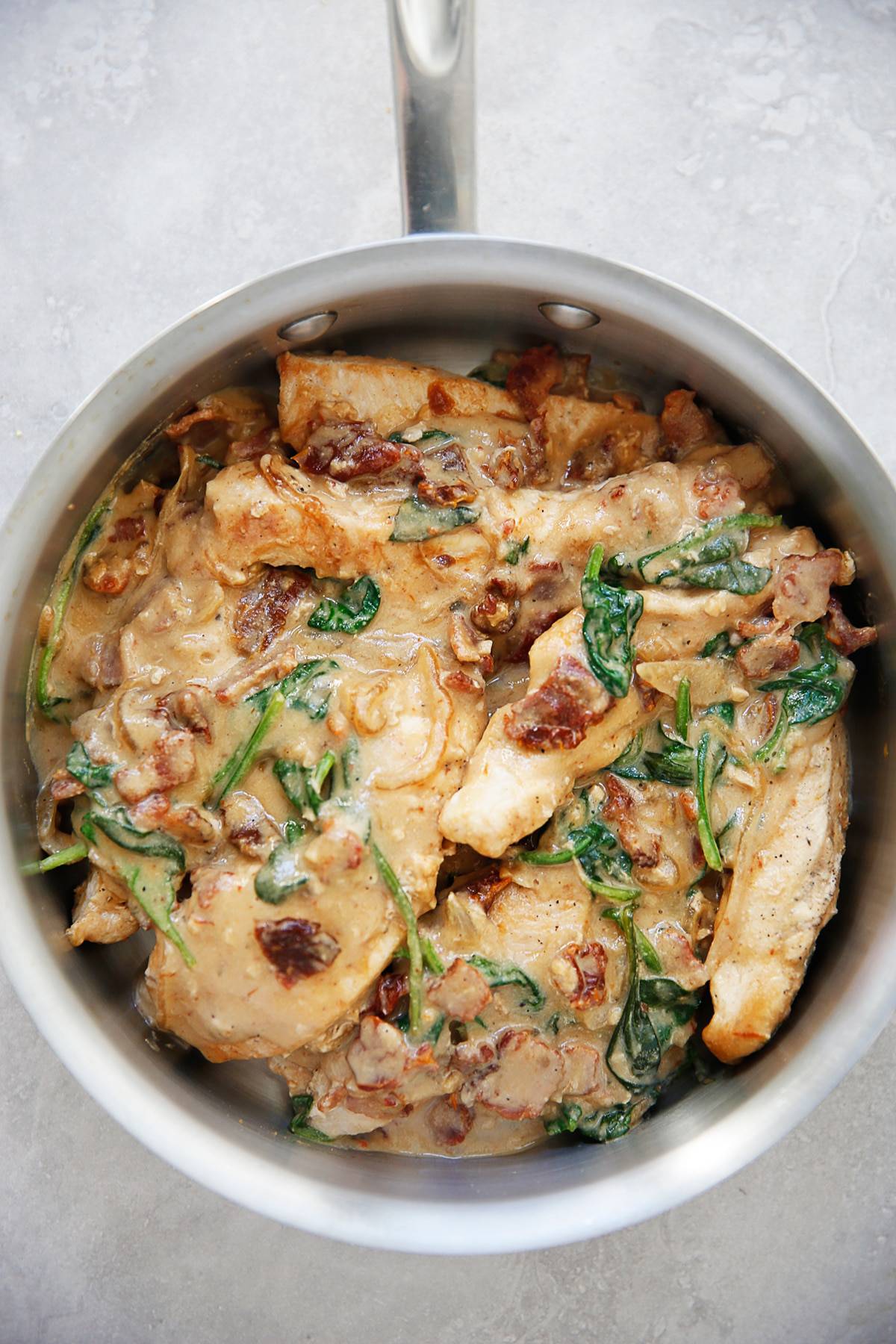 Creamy Tuscan Chicken in pan