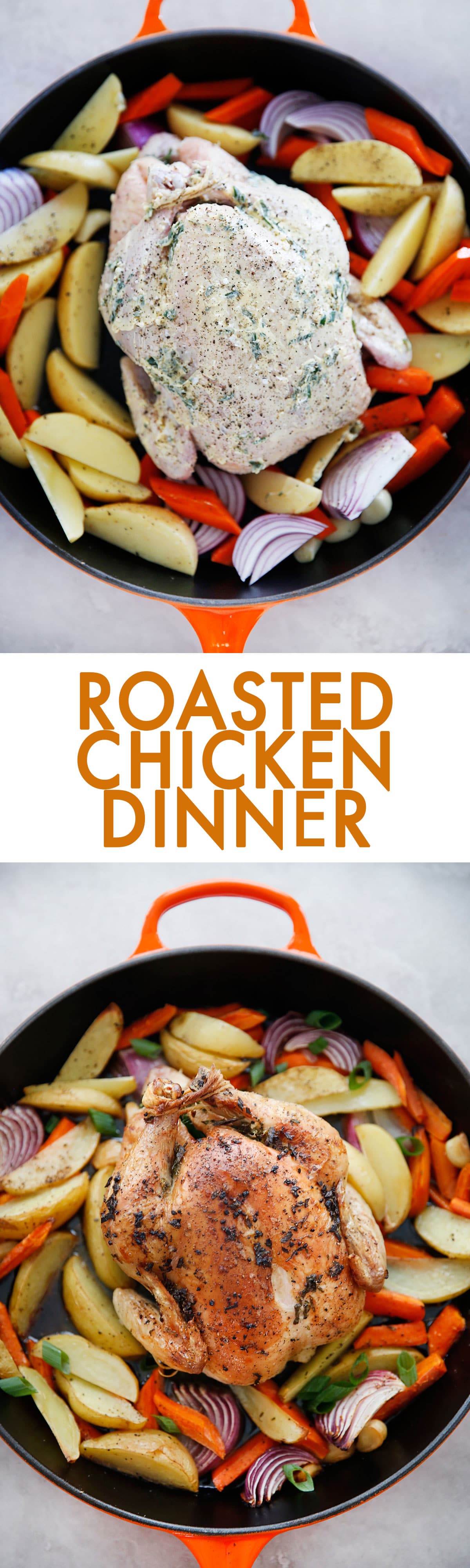 roasted chicken dinner (so easy!!!!)