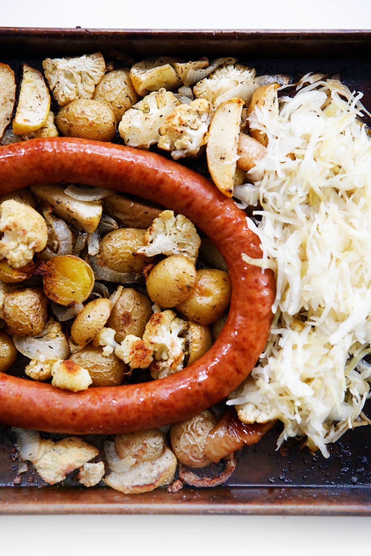 Sheet pan sausage and vegetables