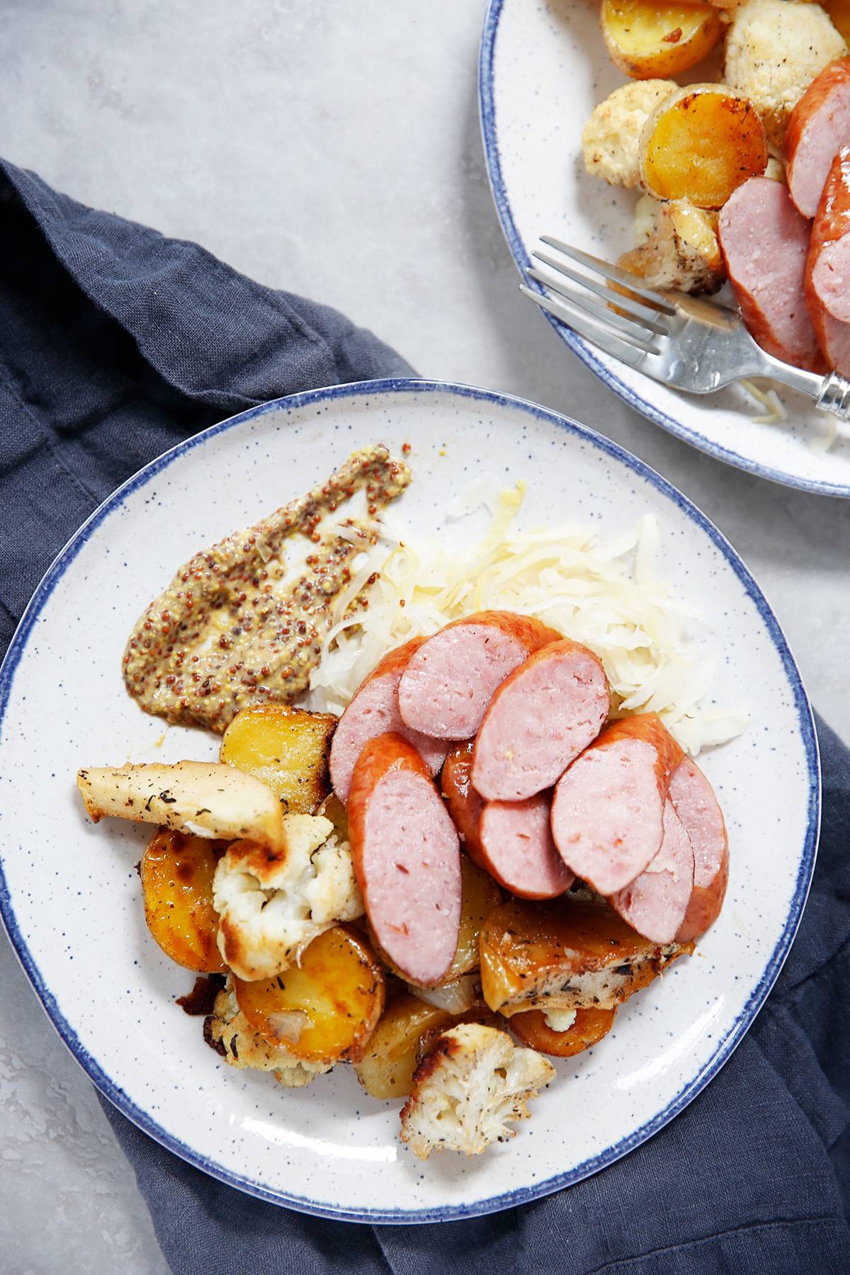 Kielbasa and sauerkraut dinner