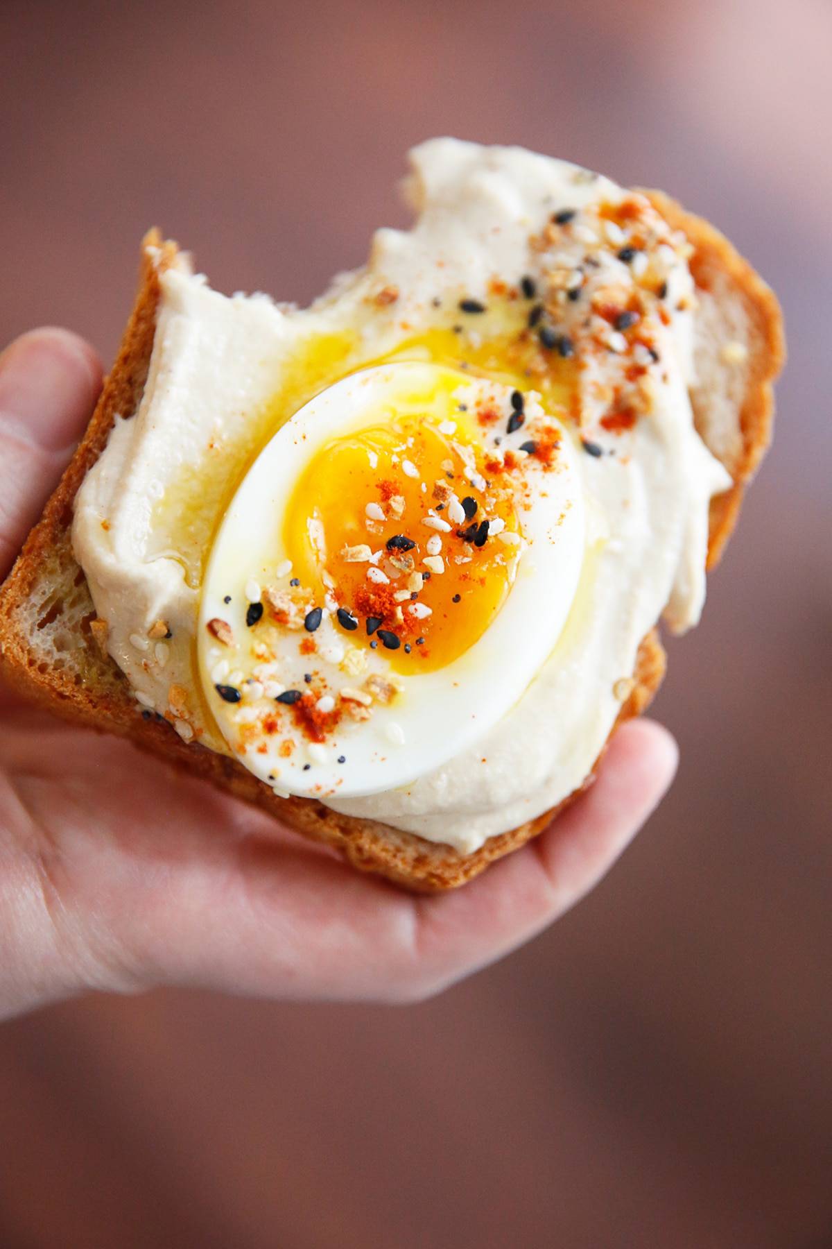 Everything Bagel Seasoning on Toast with hummus