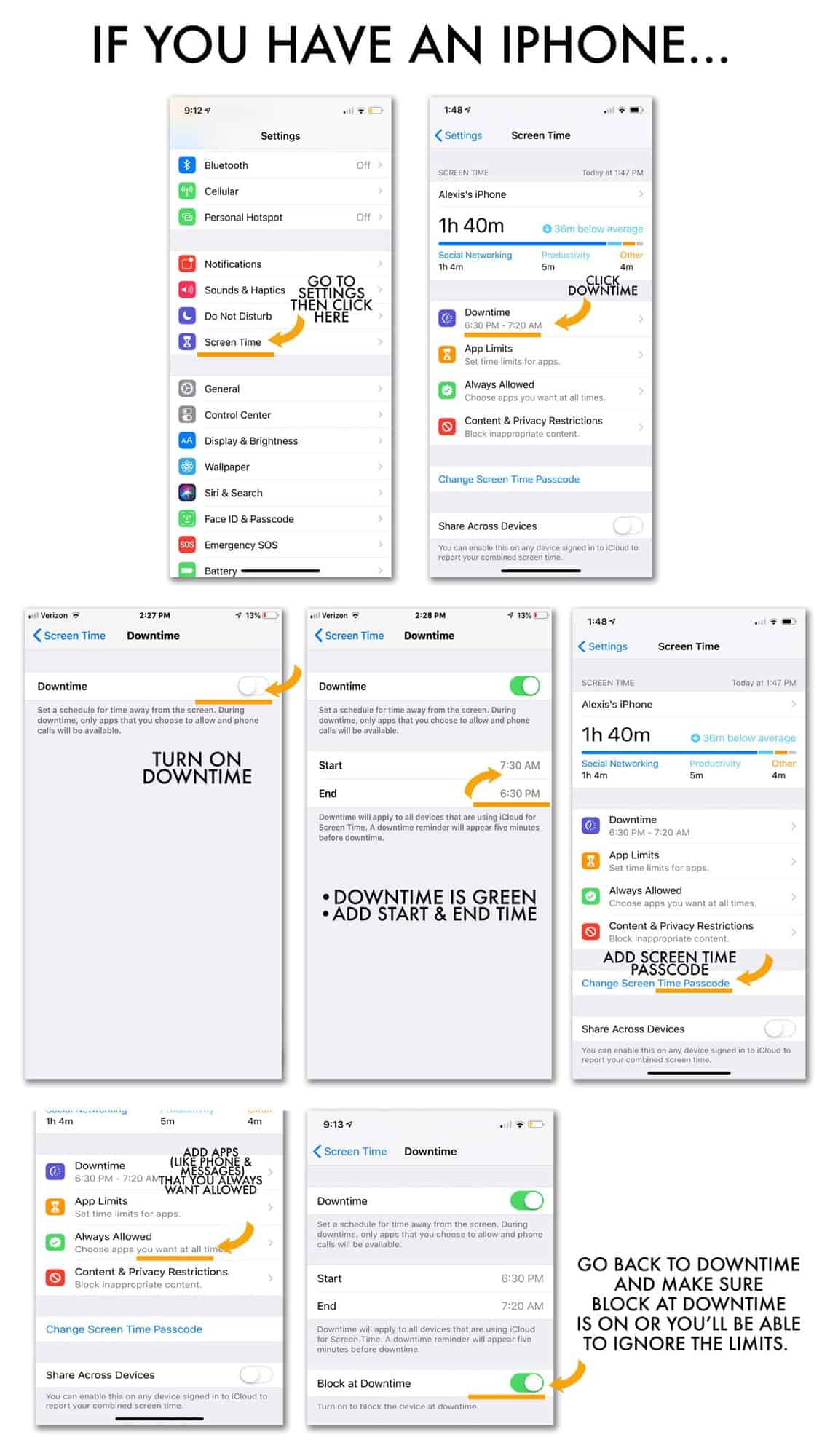 How to Set Screen Time iPhone Settings