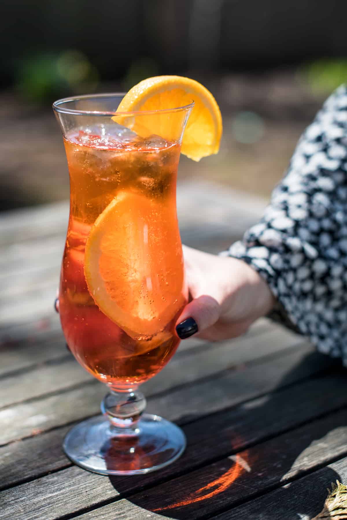 Spritz Cocktail In Glass With Ice And Slice Of Orange Aperol