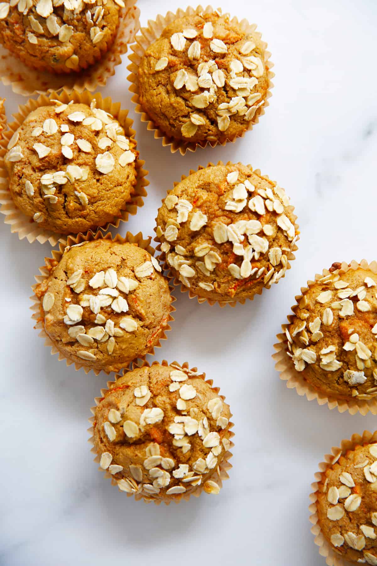 Healthy carrot oatmeal muffins