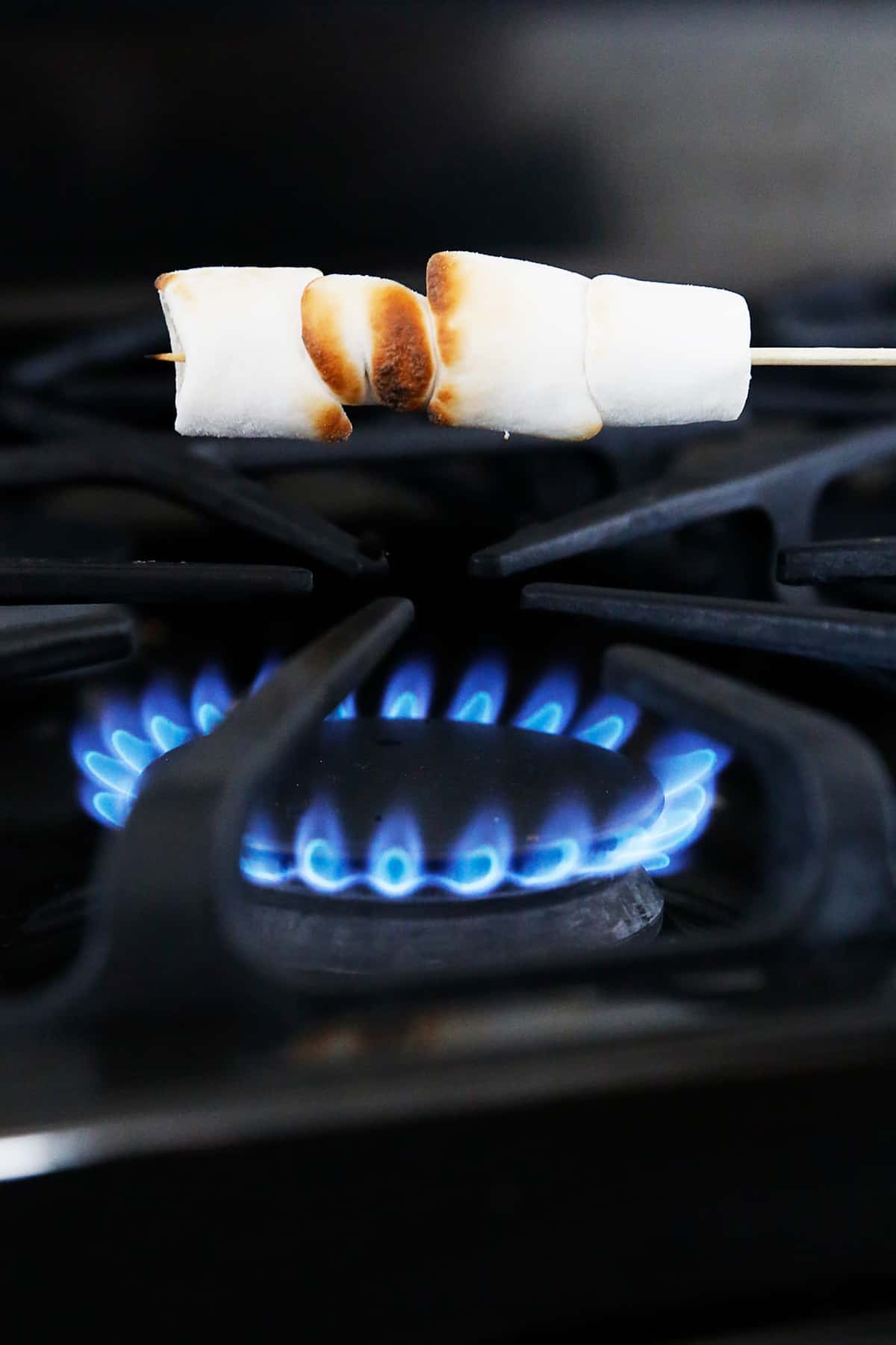 Paleo marshmallows getting toasted