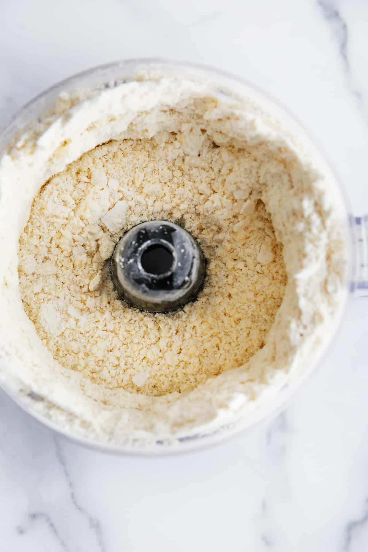 Gluten-Free Pie crust in a food processor.