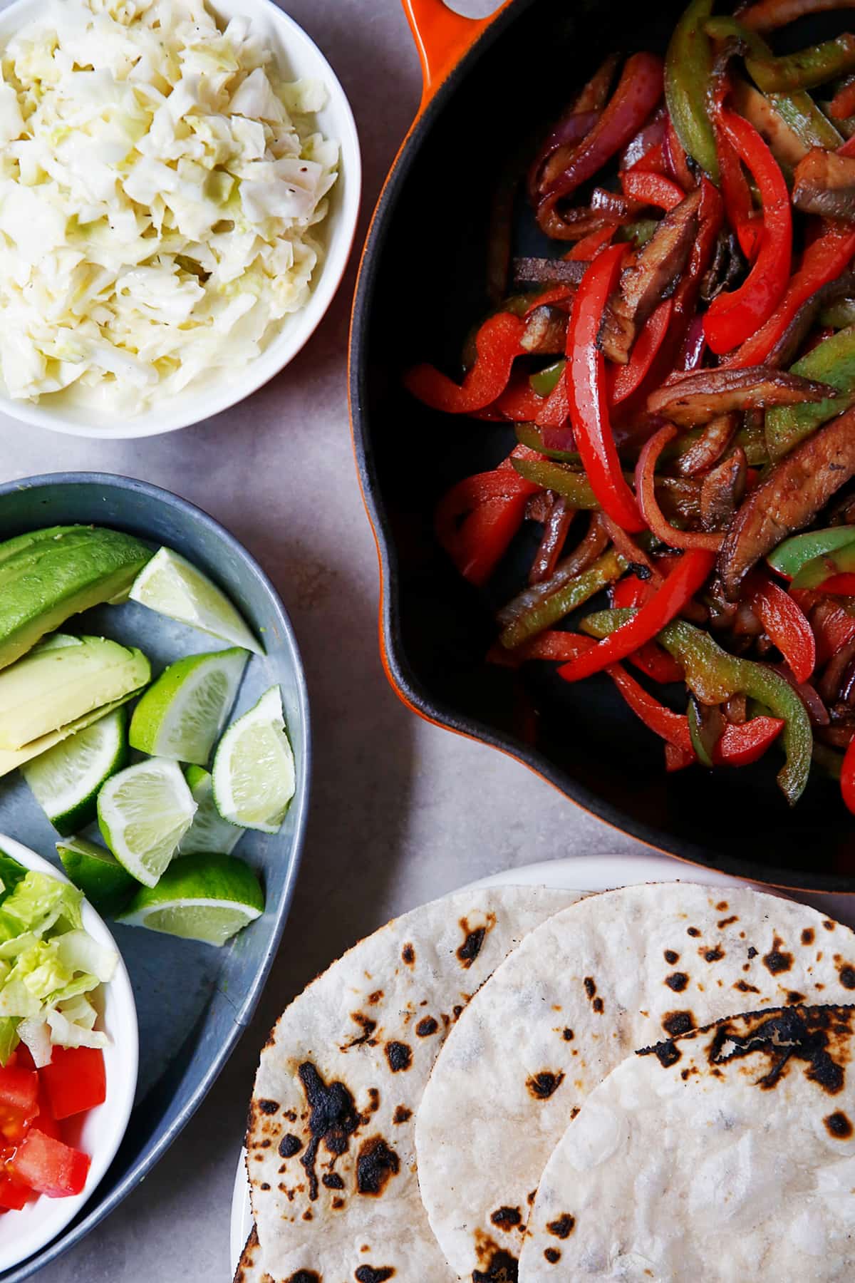 Prepared mushroom taco recipe with tortilla