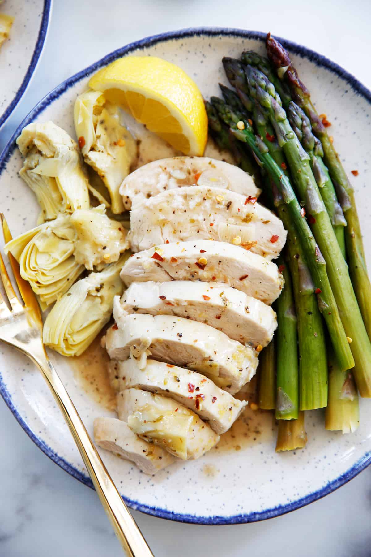 Instant Pot Lemon Chicken with Artichokes and Asparagus