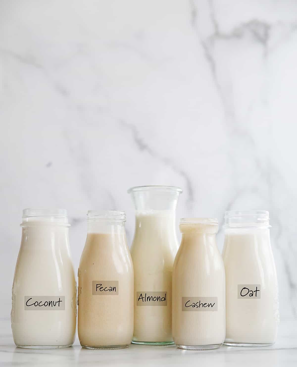 lineup of dairy free milk