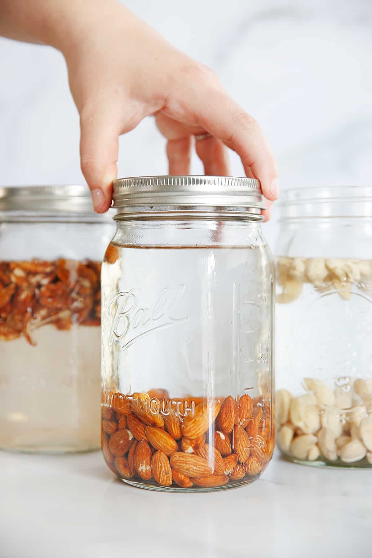 nuts soaking to make dairy free milk