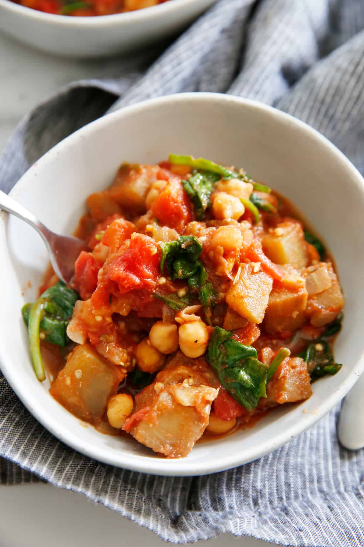 chickpea ragout with tomatoes and eggplant