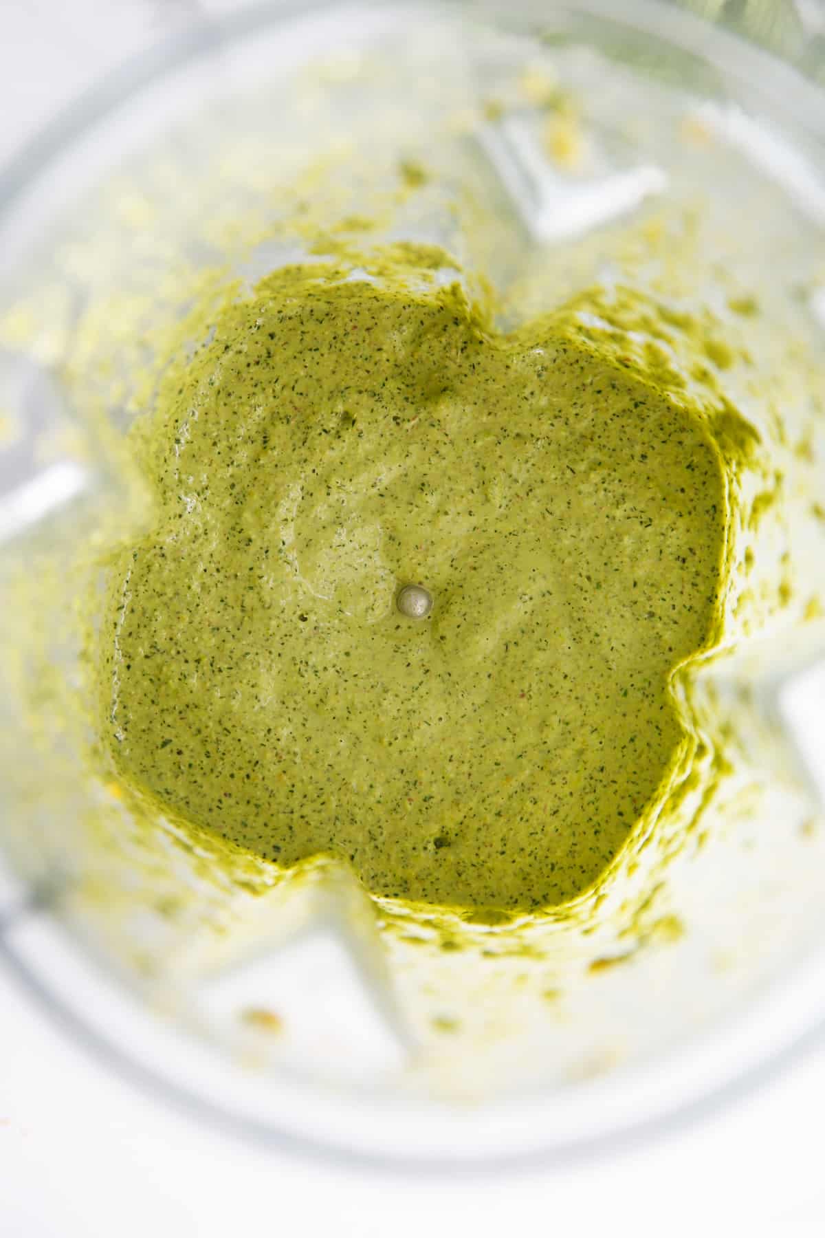 pesto made with mint in a blender
