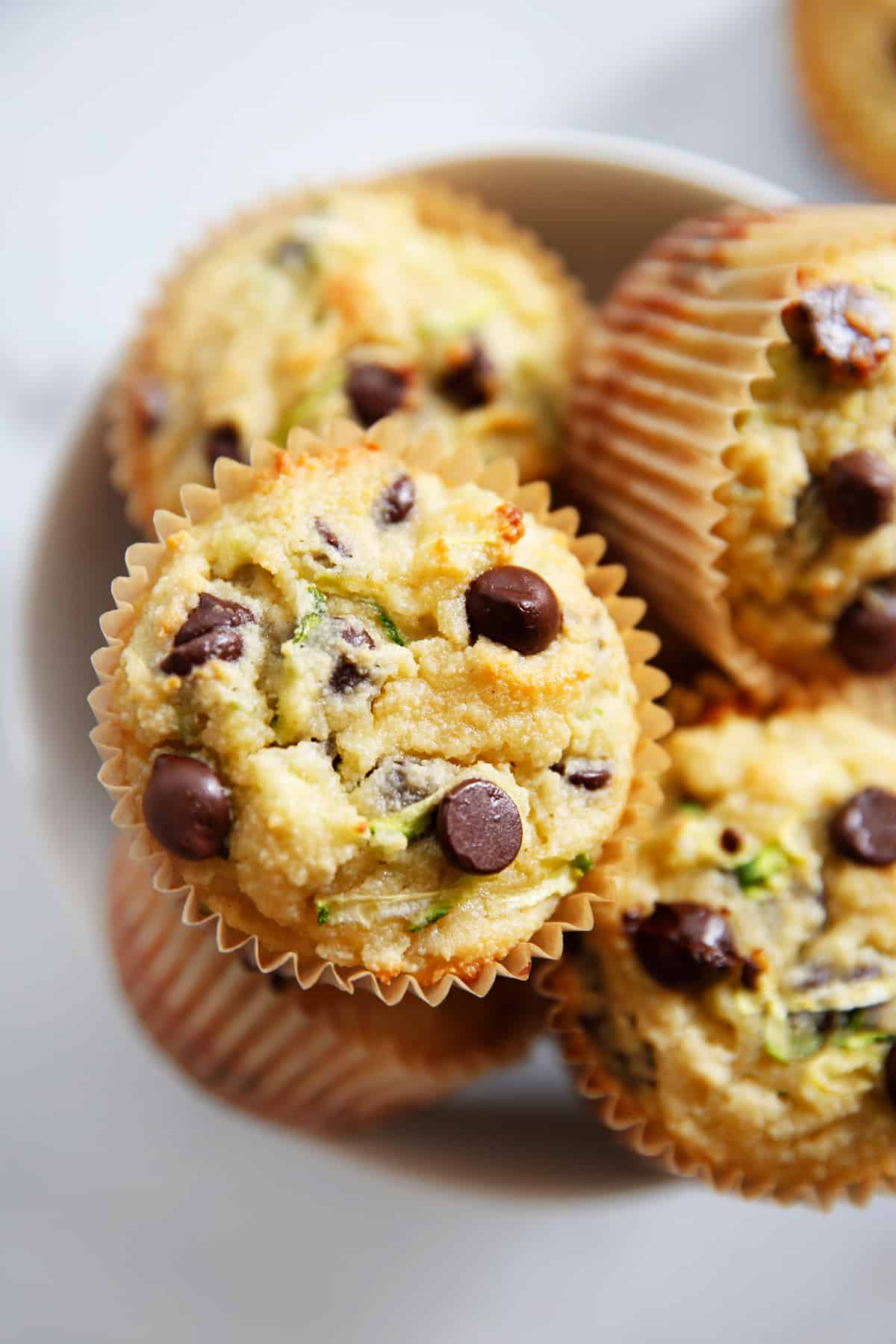 Gluten free zucchini chocolate chip muffins