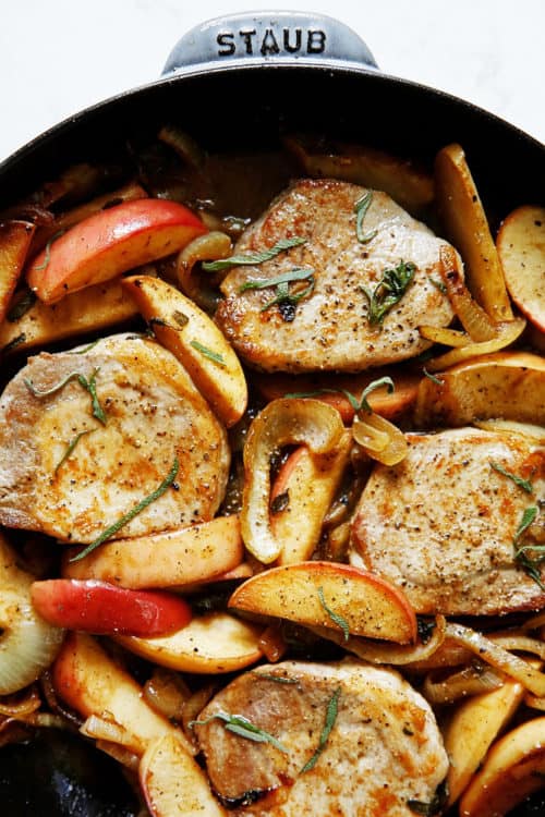 Skillet Pork Chops with Apples and Onions - Lexi's Clean Kitchen