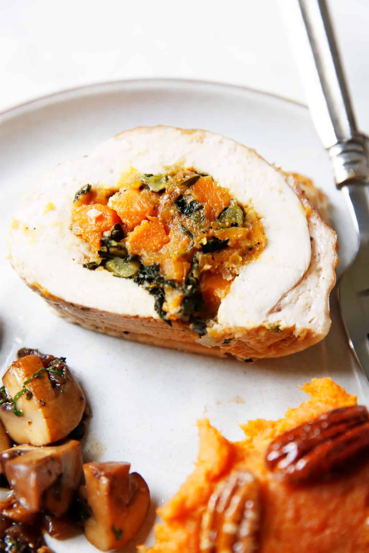 Stuffed Turkey Breasts With Butternut Squash, Kale, and Sausage