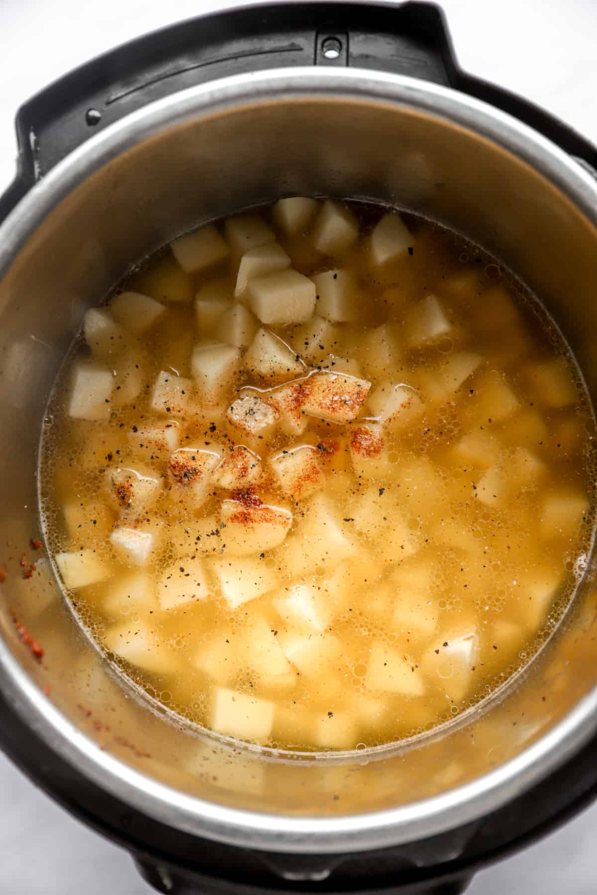Topping of Potato Soup in Instant Pot.