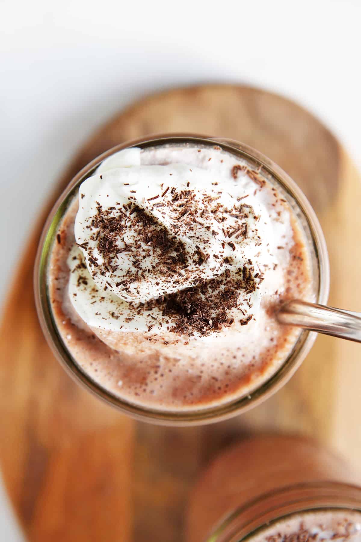 Whipped cream with chocolate shavings