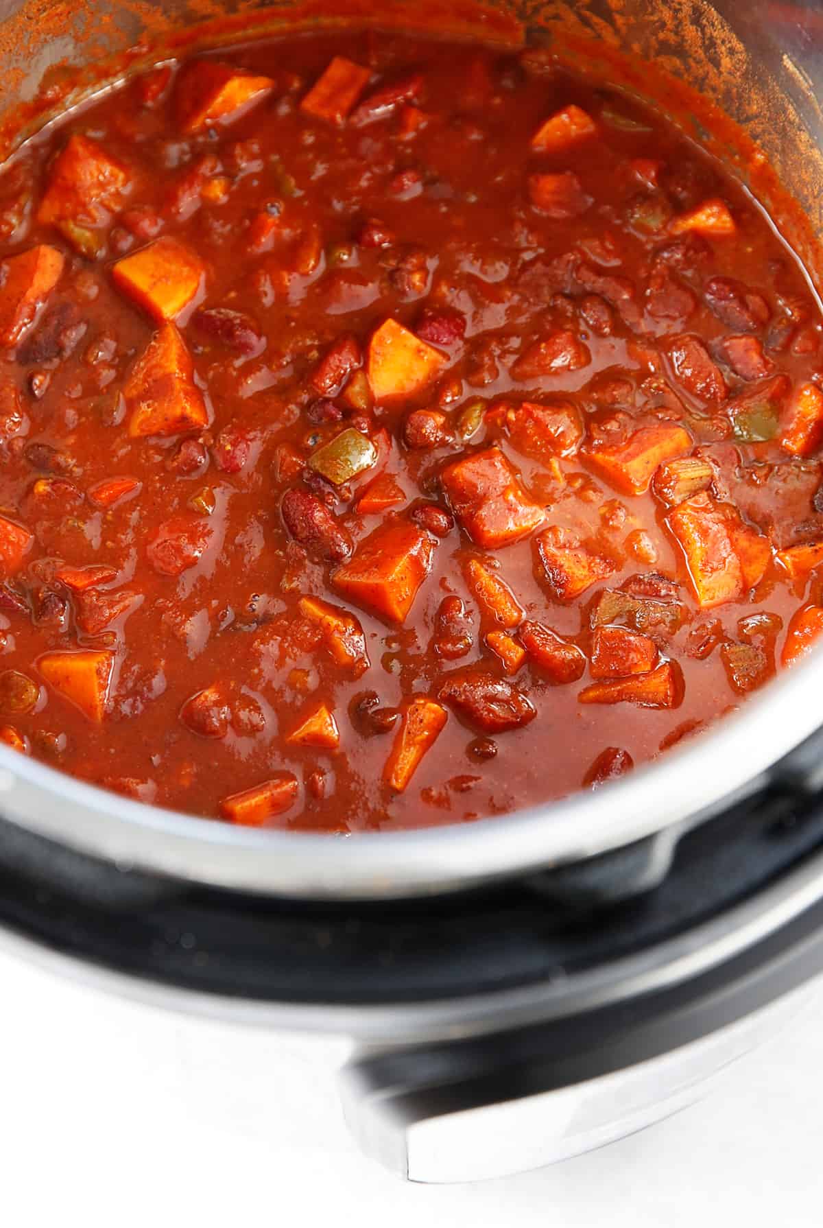 Sweet potato chili in the Instant Pot.