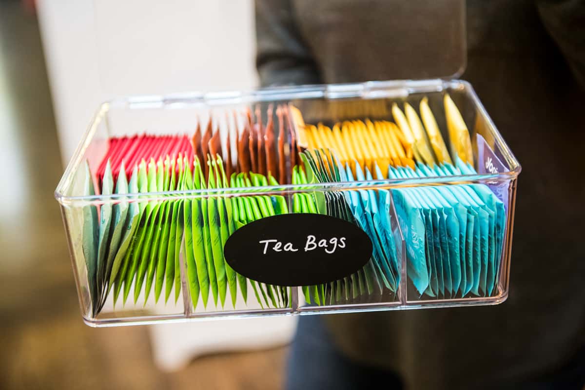 An organizing box for tea.