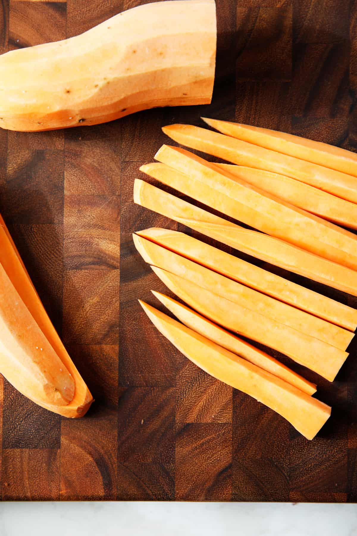 Cut sweet potato fries