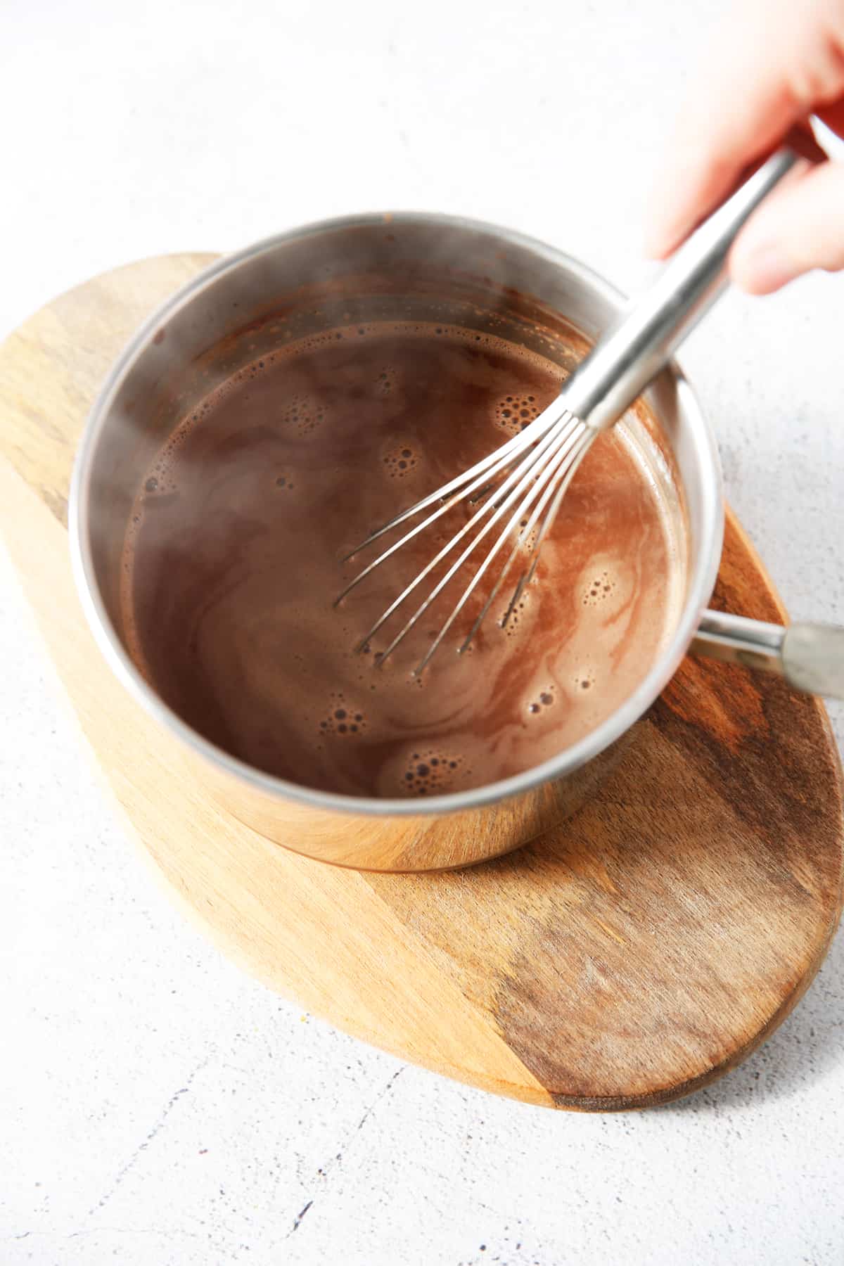 hot dairy free hot chocolate in a pot