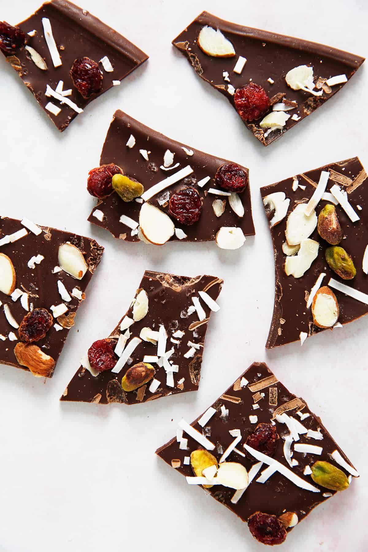 Chocolate bark with coconut and nuts
