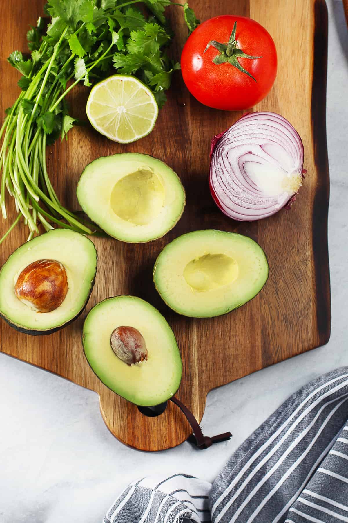 Ingredients for homemade guacamole.