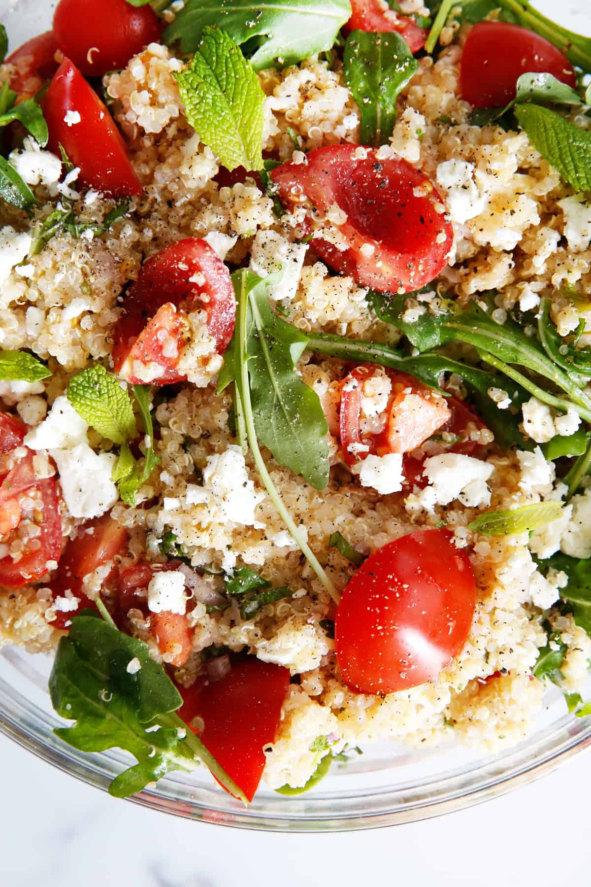 Quinoa salad with mint and feta.