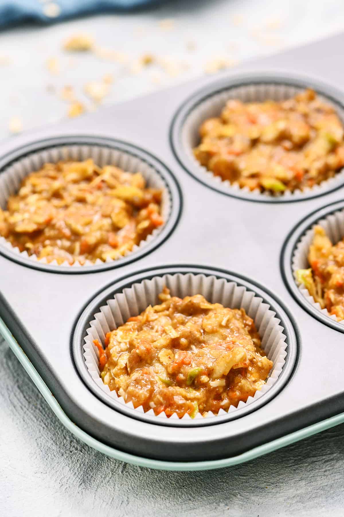 Healthy morning glory muffin batter.